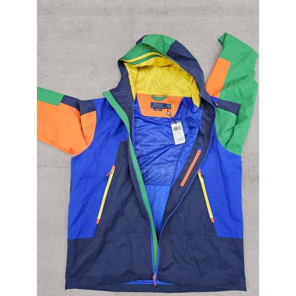 Polo Ralph Lauren Colorblock Water-Resistant Hooded Jacket L Blue Multi - Picture 6 of 12